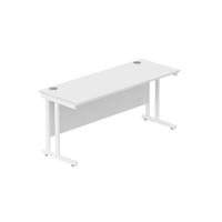 Office Rectangular Desk with Steel Double Upright Cantilever Frame (FSC) 1600X600 Arctic White/White