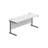 Office Rectangular Desk with Steel Single Upright Cantilever Frame (FSC) 1600X600 Arctic White/Graphite