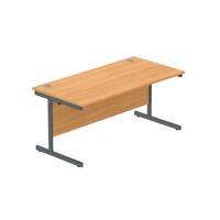 Office Rectangular Desk with Steel Single Upright Cantilever Frame (FSC) 1600X800 Norwegian Beech/Graphite