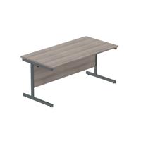 Office Rectangular Desk with Steel Single Upright Cantilever Frame (FSC) 1600X800 Alaskan Grey Oak/Graphite