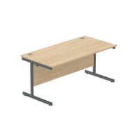 Office Rectangular Desk with Steel Single Upright Cantilever Frame (FSC) 1600X800 Canadian Oak/Graphite