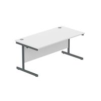Office Rectangular Desk with Steel Single Upright Cantilever Frame (FSC) 1600X800 Arctic White/Graphite