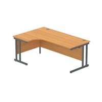 Office Left Hand Corner Desk with Steel Double Upright Cantilever Frame (FSC) 1800X1200 Norwegian Beech/Graphite
