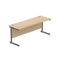 Office Rectangular Desk with Steel Single Upright Cantilever Frame (FSC) 1800X600 Canadian Oak/Graphite