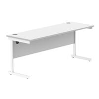 Office Rectangular Desk With Steel Single Upright Cantilever Frame 1800X600 Arctic White/White