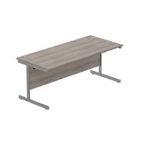 Office Rectangular Desk with Steel Single Upright Cantilever Frame (FSC) 1800X800 Alaskan Grey Oak/Graphite
