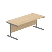 Office Rectangular Desk with Steel Single Upright Cantilever Frame  1800X800 Canadian Oak/Graphite