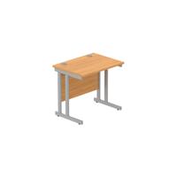 Office Rectangular Desk with Steel Double Upright Cantilever Frame (FSC) 800X600 Norwegian Beech/Silver