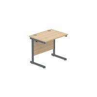 Office Rectangular Desk with Steel Single Upright Cantilever Frame  800X600 Canadian Oak/Graphite