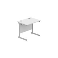 Office Rectangular Desk with Steel Single Upright Cantilever Frame (FSC) 800X600 Arctic White/Silver