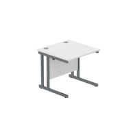 Office Rectangular Desk with Steel Double Upright Cantilever Frame  800X800 Arctic White/Graphite