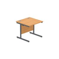 Office Rectangular Desk with Steel Single Upright Cantilever Frame  800X800 Norwegian Beech/Graphite