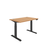 Office Rectangular Dual Motor Sit Stand Desk  1200X800 Beech/Black
