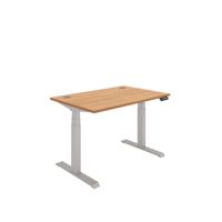 Office Rectangular Dual Motor Sit Stand Desk  1200X800 Beech/Silver