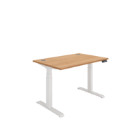 Office Rectangular Dual Motor Sit Stand Desk  1200X800 Beech/White