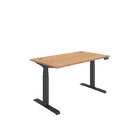 Office Rectangular Dual Motor Sit Stand Desk  1400X800 Beech/Black