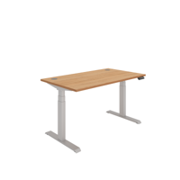 Office Rectangular Dual Motor Sit Stand Desk  1400X800 Beech/Silver