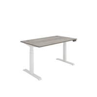 Office Rectangular Dual Motor Sit Stand Desk (FSC) 1400X800 Grey Oak/White