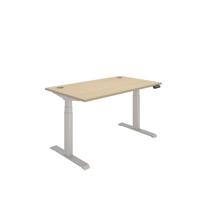 Office Rectangular Dual Motor Sit Stand Desk (FSC) 1400X800 Oak/Silver