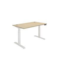 Office Rectangular Dual Motor Sit Stand Desk (FSC) 1400X800 Oak/White