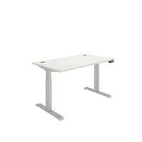Office Rectangular Dual Motor Sit Stand Desk (FSC) 1400X800 White/Silver