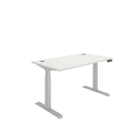Office Rectangular Dual Motor Sit Stand Desk  1400X800 White/Silver