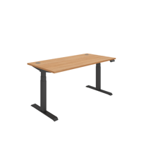Office Rectangular Dual Motor Sit Stand Desk  1600X800 Beech/Black