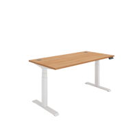 Office Rectangular Dual Motor Sit Stand Desk  1600X800 Beech/White