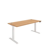 Office Rectangular Dual Motor Sit Stand Desk  1800X800 Beech/White
