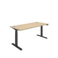 Office Rectangular Dual Motor Sit Stand Desk (FSC) 1800X800 Oak/Black