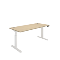 Office Rectangular Dual Motor Sit Stand Desk  1800X800 Oak/White