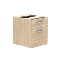 Fixed Under Desk Office Storage Unit (FSC) 2 Drawers 600 Deep Canadian Oak