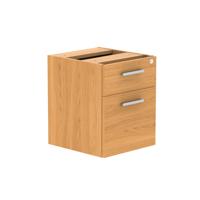Fixed Under Desk Office Storage Unit (FSC) 2 Drawers 800 Deep Norwegian Beech