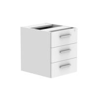 Fixed Under Desk Office Storage Unit (FSC) 3 Drawers 600 Deep Arctic White