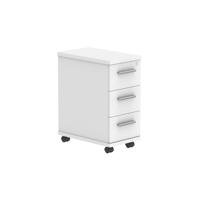 Narrow Under Desk Mobile Storage Unit  3 Drawer Arctic White