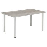Core Pole Leg Rectangular Meeting Table  1400X800  Alaskan Grey Oak