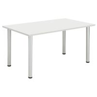 Core Pole Leg Rectangular Meeting Table  1400X800  Arctic White