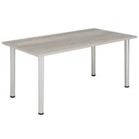 Core Pole Leg Rectangular Meeting Table  1600X800  Alaskan Grey Oak