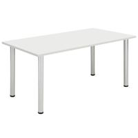 Core Pole Leg Rectangular Meeting Table  1600X800  Arctic White