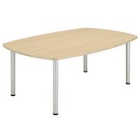Core Pole Leg Barrel Shaped Meeting Table  1800X1000  Canadian Oak