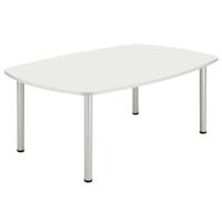 Core Pole Leg Barrel Shaped Meeting Table  1800X1000  Arctic White