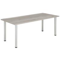 Core Pole Leg Rectangular Meeting Table  1800X800  Alaskan Grey Oak