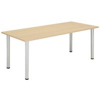 Core Pole Leg Rectangular Meeting Table  1800X800  Canadian Oak