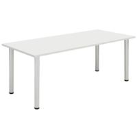Core Pole Leg Rectangular Meeting Table  1800X800  Arctic White