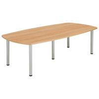 Core Pole Leg Barrel Shaped Meeting Table  2400X1000  Norwegian Beech