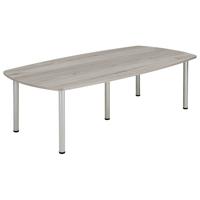 Core Pole Leg Barrel Shaped Meeting Table  2400X1000  Alaskan Grey Oak