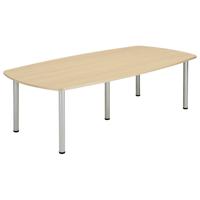 Core Pole Leg Barrel Shaped Meeting Table  2400X1000  Canadian Oak