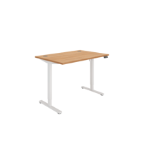 Office Rectangular Single Motor Sit Stand Desk  1200X800 Beech/White