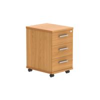 Tall Under Desk Mobile Storage Unit  3 Drawer Norwegian Beech