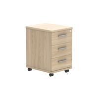 Tall Under Desk Mobile Storage Unit  3 Drawer Canadian Oak